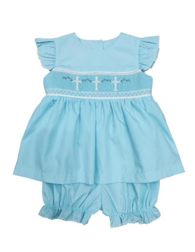 Three Sisters Faith Smocked Bloomer Set