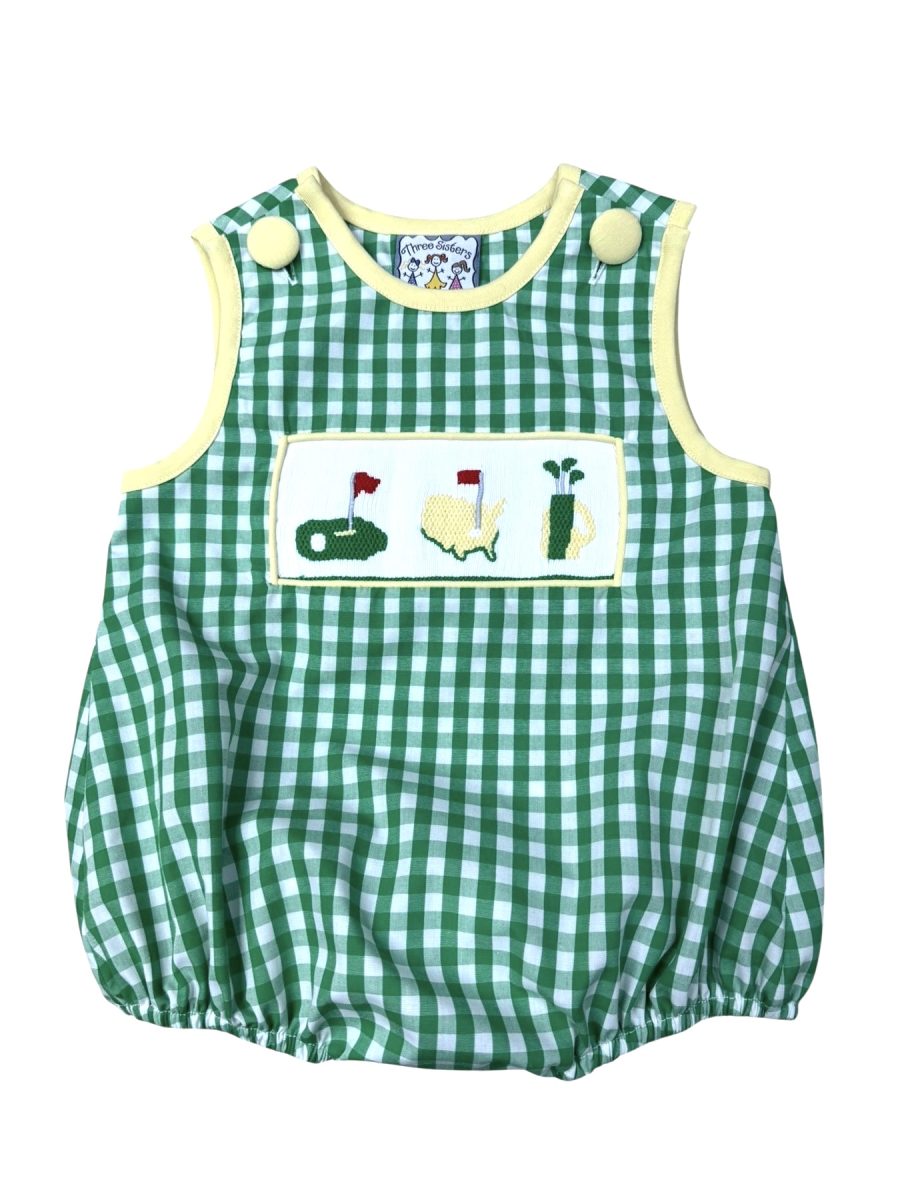 Three Sisters Golf Smocked Boys Bubble