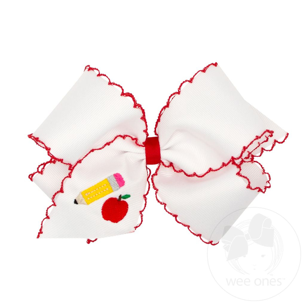 Wee Ones King Moonstitch Embroidered Back to School