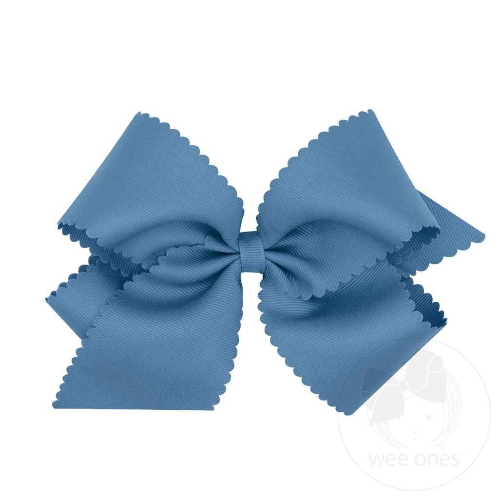 Wee Ones King Grosgain Bow with Scalloped Edge