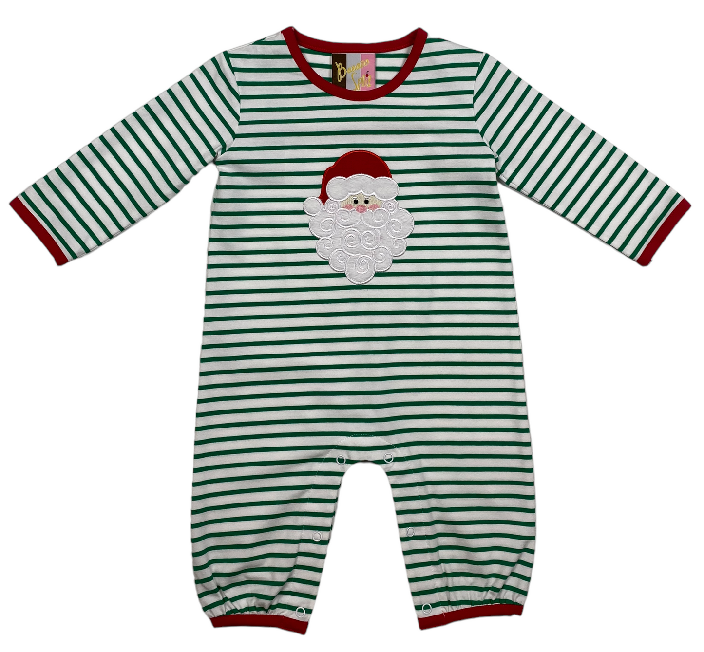 Banana Split Santa Applique Boys Romper