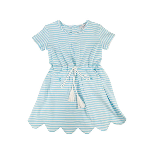Ishtex Turquoise Stripe A-Line Dress