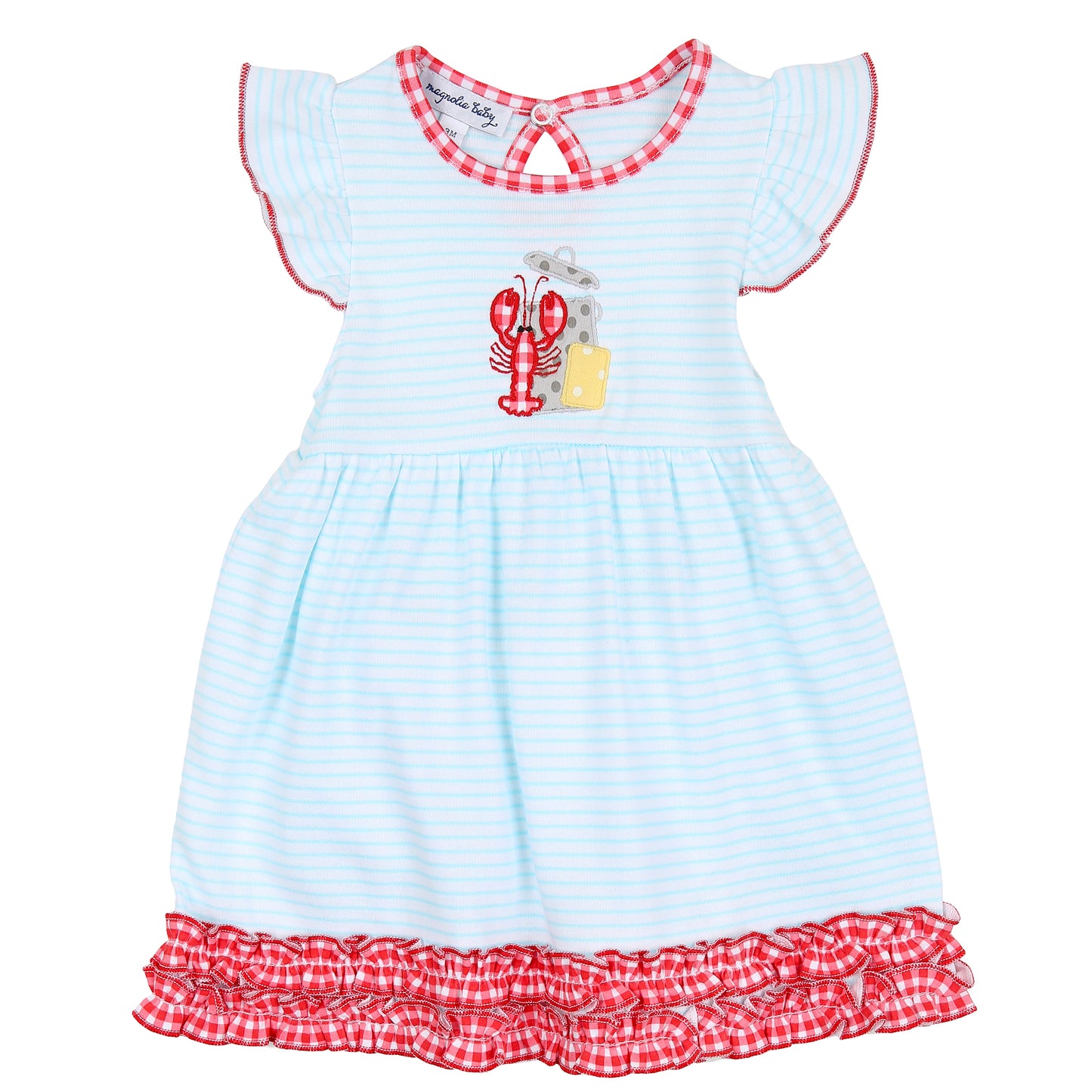 Magnolia Baby Crawfish Boil Applique Flutters Dress
