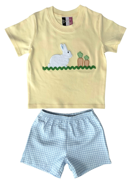 Banana Split Bunny Hop Applique Boys Short Set