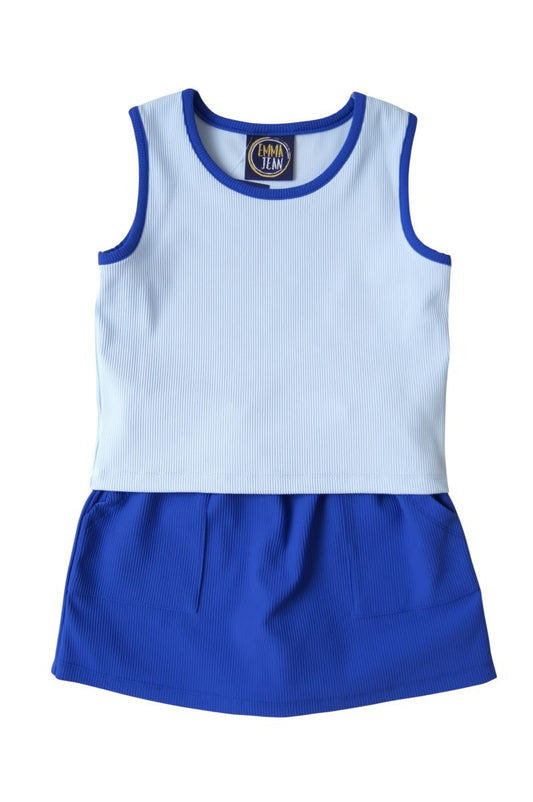 Emma Jean Elena Skort Set-Blue