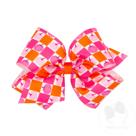 Wee Ones King Pink Halloween Themed Bows