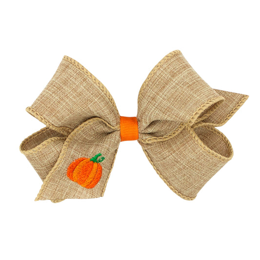 Wee Ones Medium Linen Emb Pumpkin