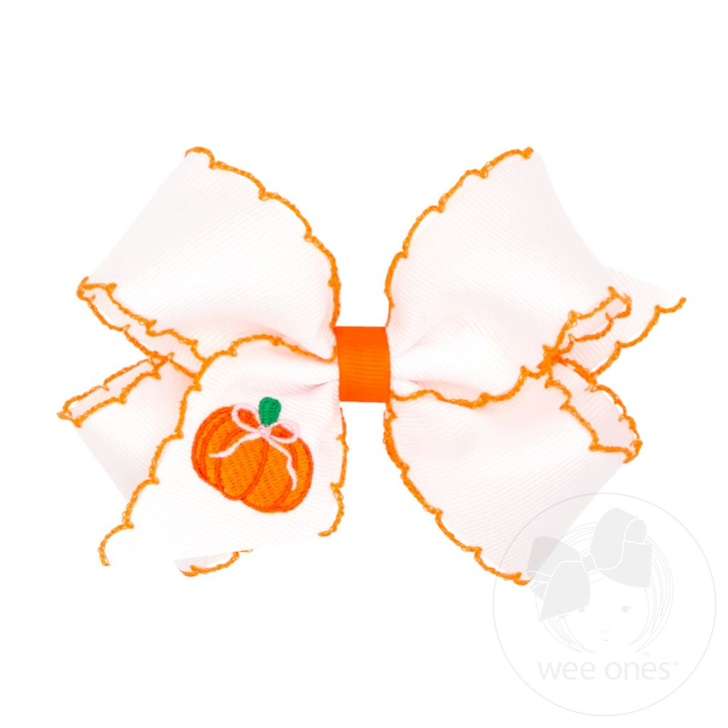 Wee Ones Medium Moonstitch Embroidered Harvest Bows