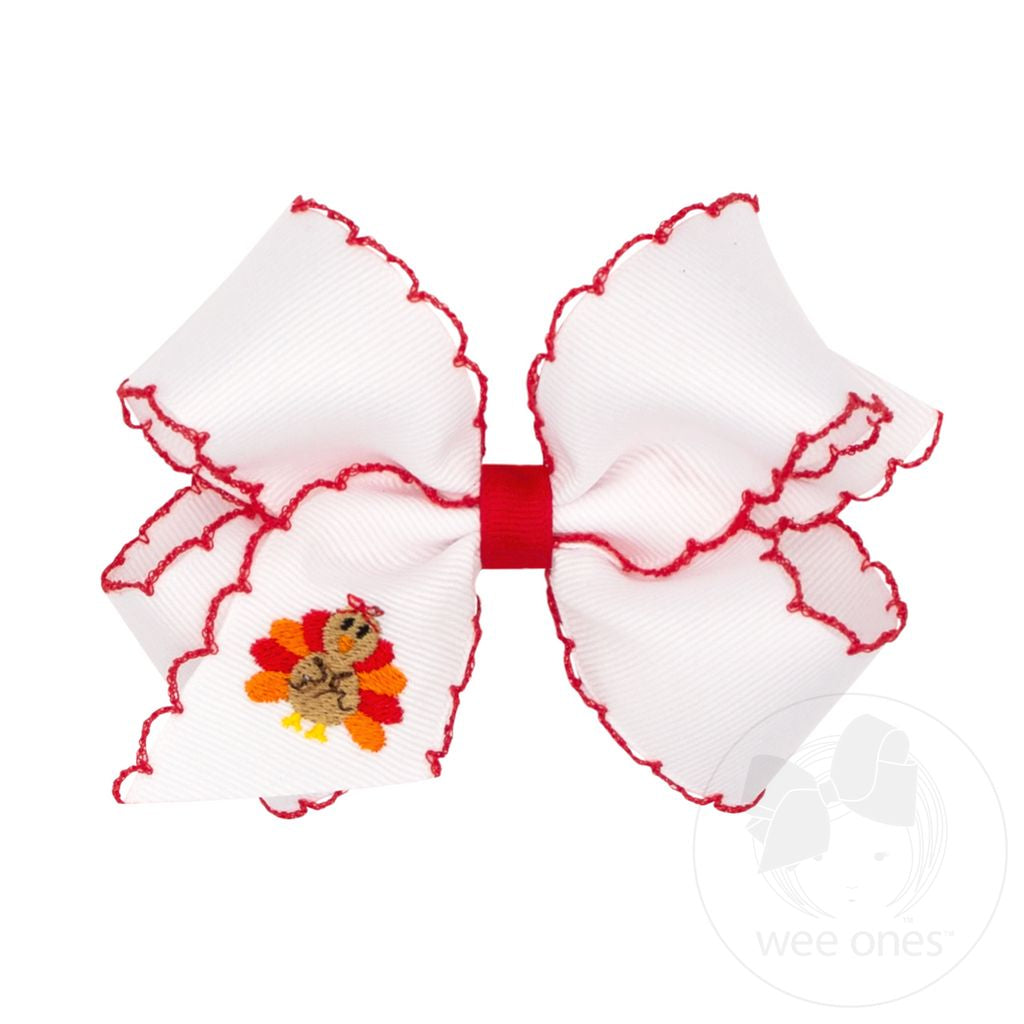 Wee Ones Medium Moonstitch Embroidered Harvest Bows