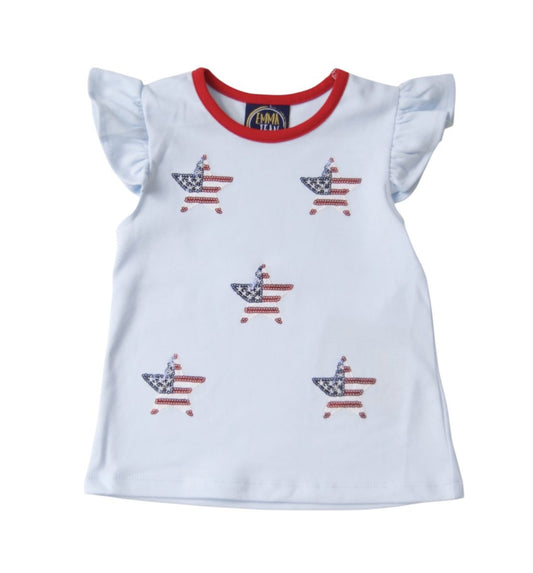 Emma Jean Sparkle Stars Applique A/S Shirt
