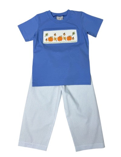 Three Sisters It's Fall Smocked Boys Pant Set