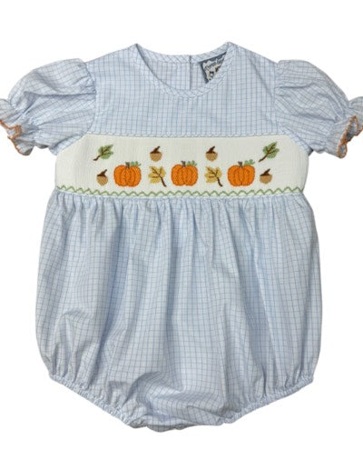 Three Sisters It's Fall Girl's Smocked Bubble