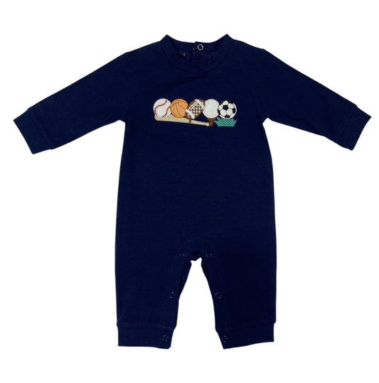 Three Sisters Sports Applique Boys Romper
