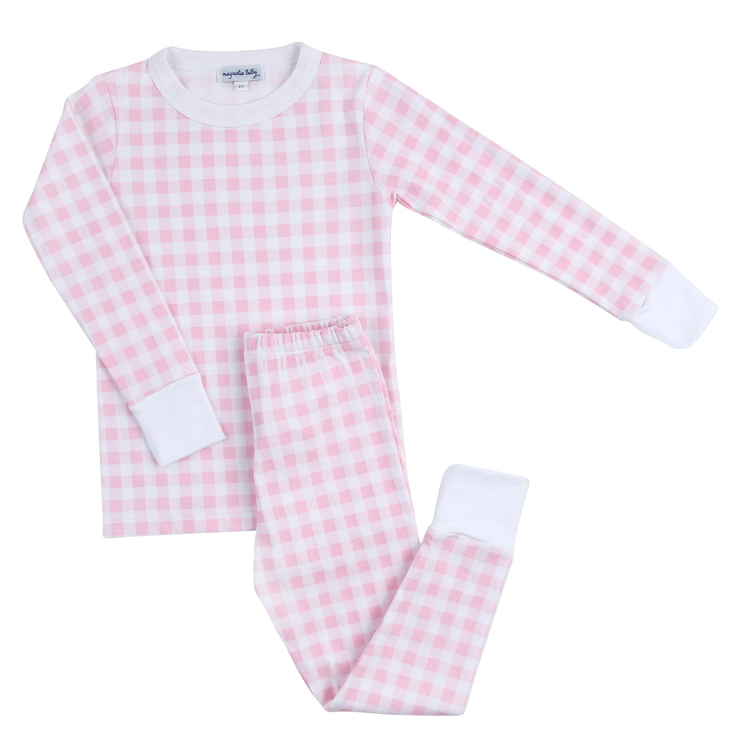 Magnolia Baby Baby Checks Spring Pink Long Pajama