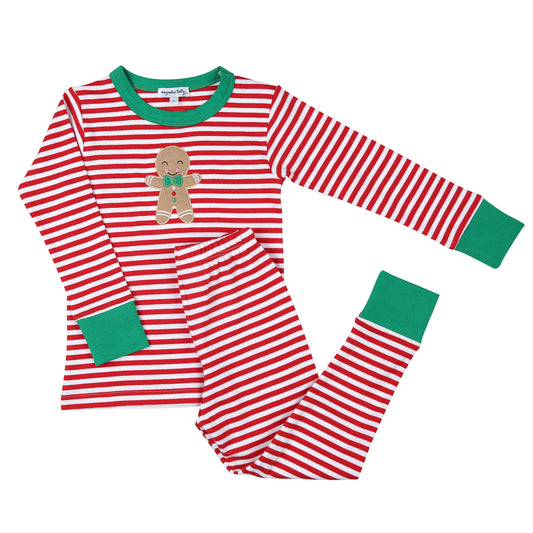 Magnolia Baby Be Jolly Applique Red Long Pajamas