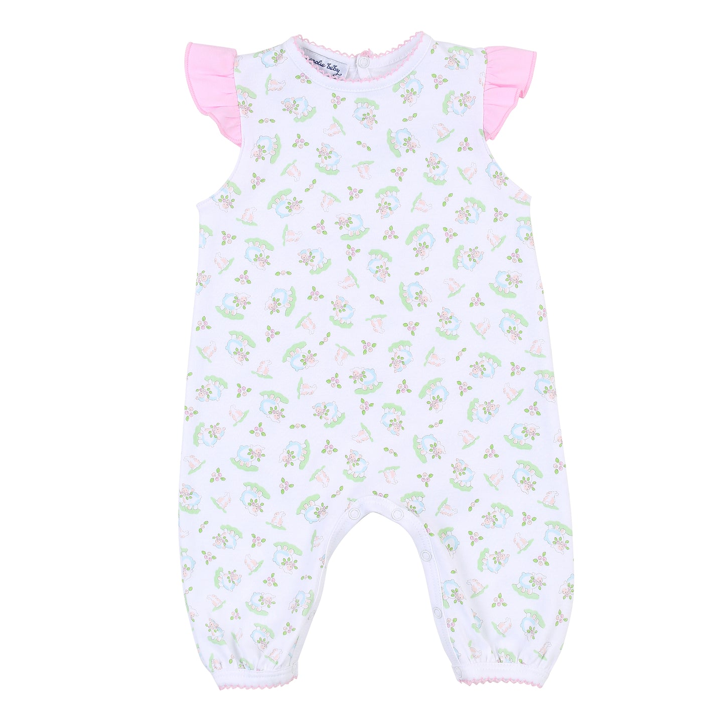 Precious Lamb and Bunny Printed Flutters Playsuit