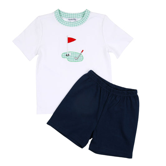 Magnolia Baby Hole in One Applique Toddler Short Set